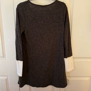 NWOT Never worn- Mon Ami brown dress with ivory cuffs- classic & perfect.